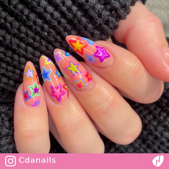 Simple Neon Nail Design